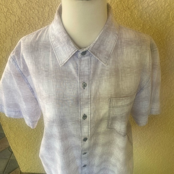 Vintage Red Short Sleeve Men's‎ Shirt Beige/Brown/Tan Size Large - Picture 2 of 6